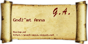Gnámt Anna névjegykártya