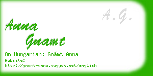 anna gnamt business card